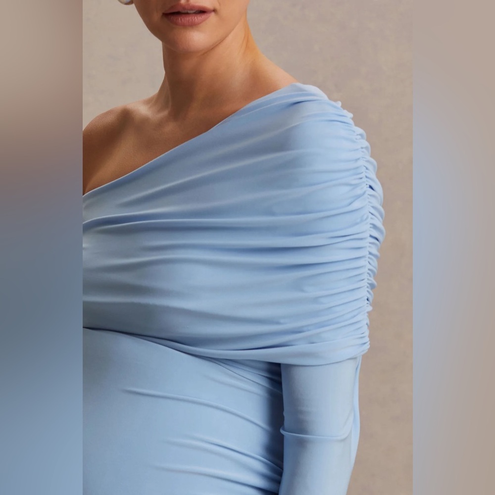 Club L London Amara Blue Maternity Dress - Picture 3 of 6